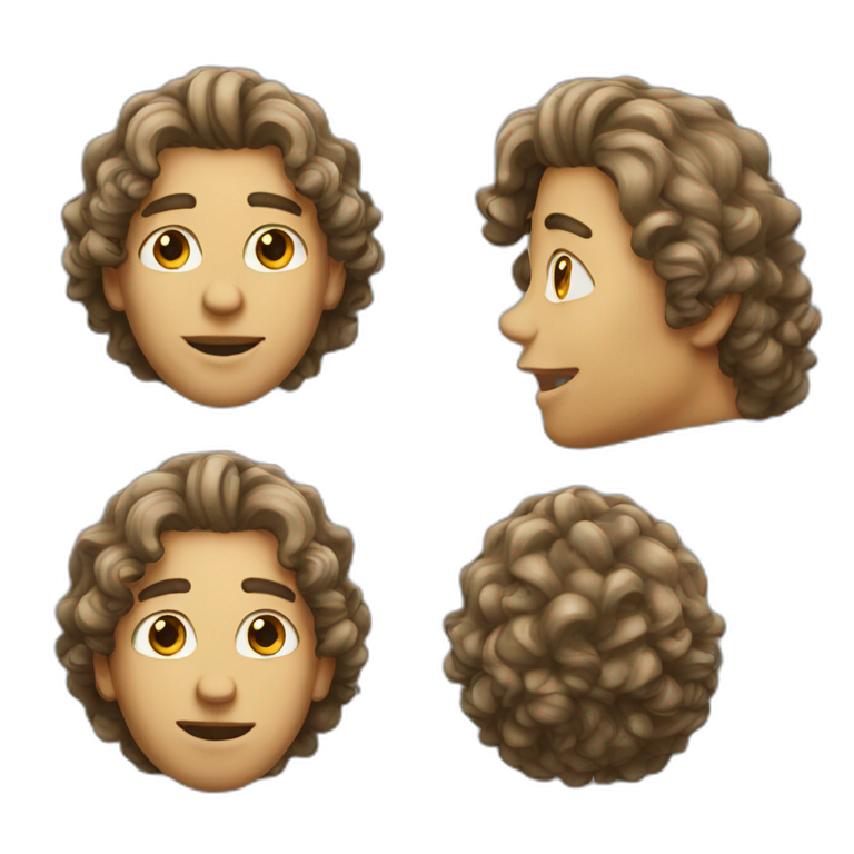 guy long curly hair emoji