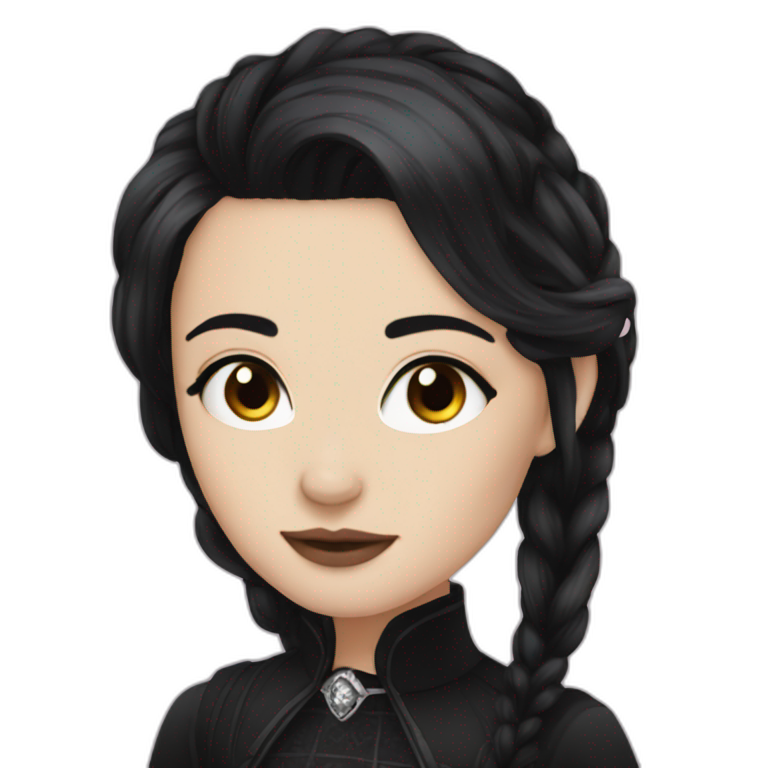 goth princess black hair brown eyes emoji