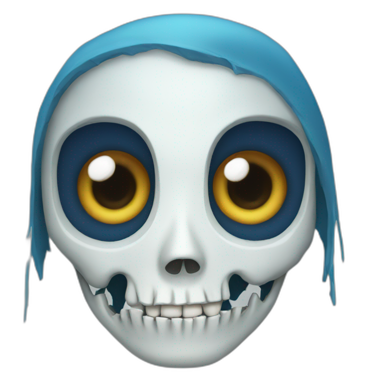 skeleton blue eye emoji