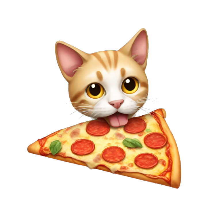 cat eating pizza emoji