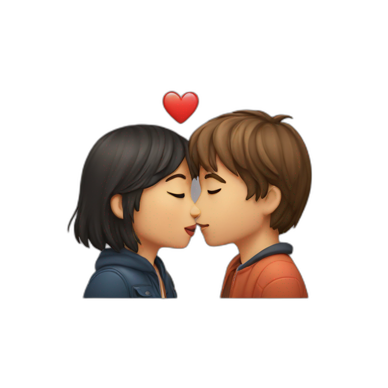 girl kiss boy emoji