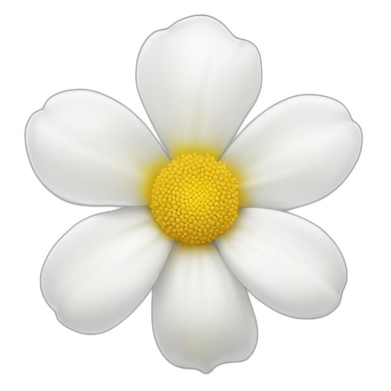 white flower with yellow face eyes mouth emoji