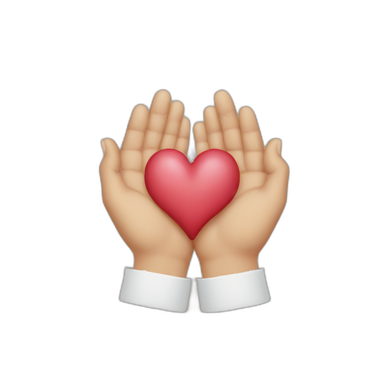 One half of Two hands making a heart emoji