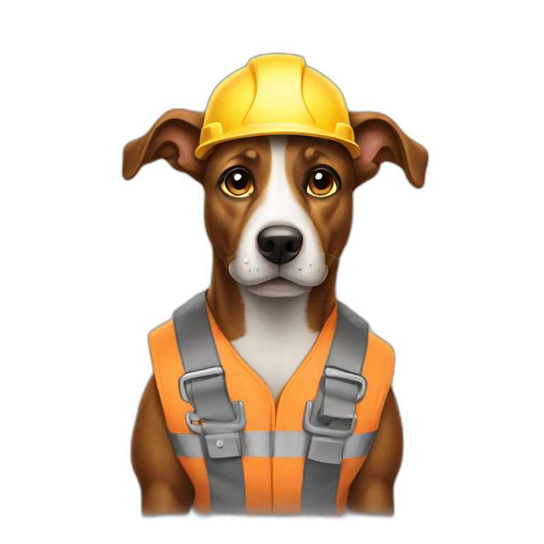 construction worker dog emoji