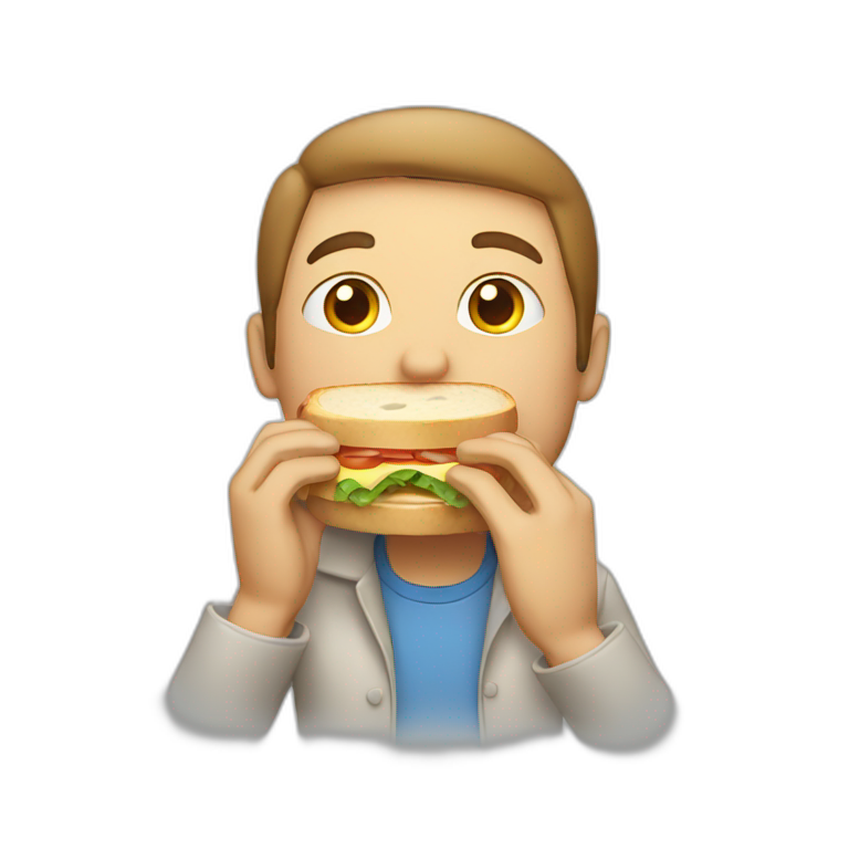 man who's eating a sandwich emoji