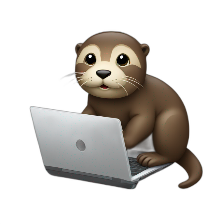 Coding laptop otter emoji