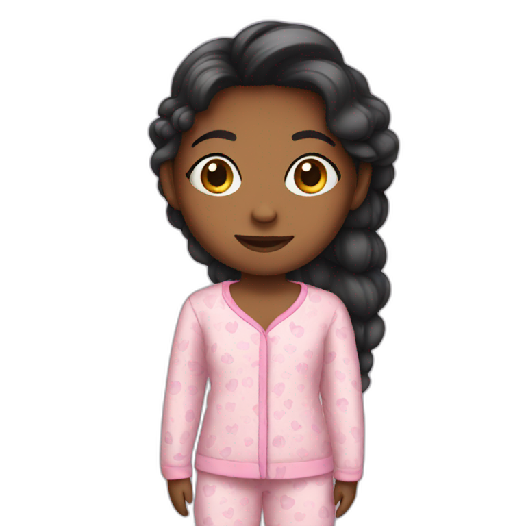 Girl wearing pajamas emoji
