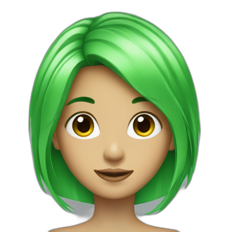 green hair girl emoji