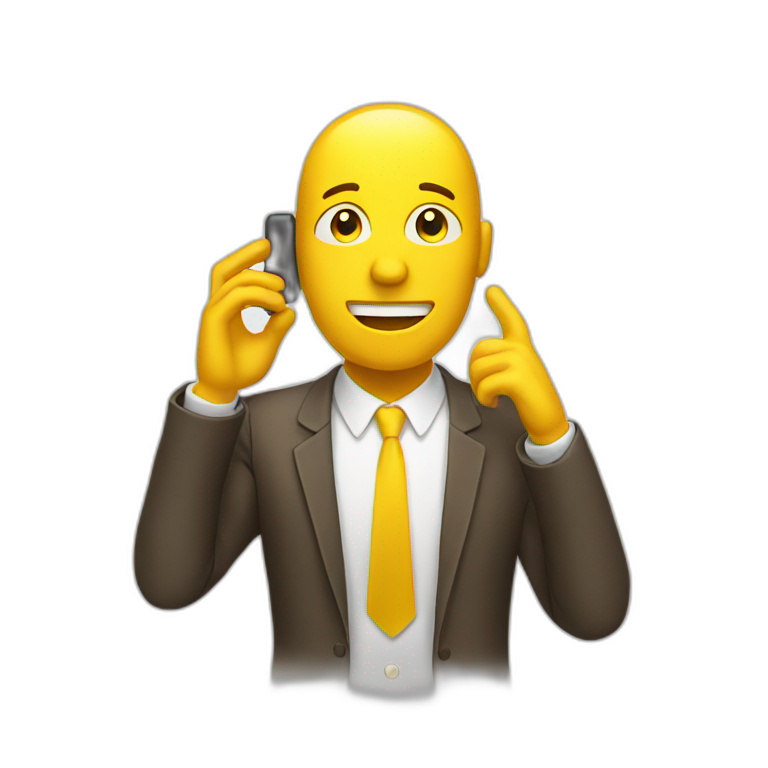 yellow man talking on smartphone emoji
