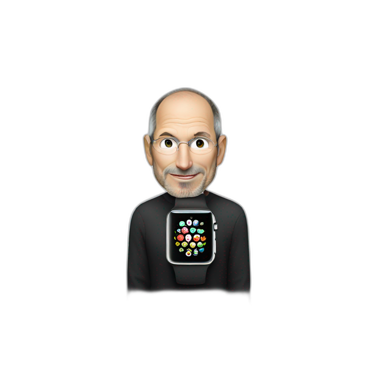 Steve Jobs using an Apple Watch emoji
