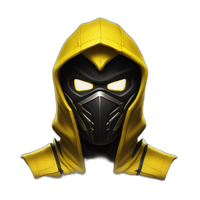 Mortal Kombat scorpion, yellow mask and black hood emoji
