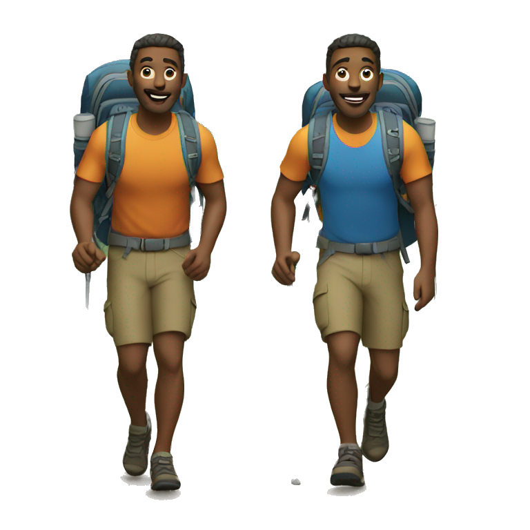 two men hiking emoji