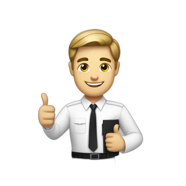 mormon missionary in a white shirt and tie with a black name tag doing a thumbs up emoji