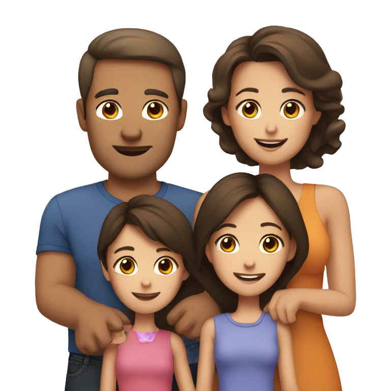 Family-with-father-mother-two-brunettes-daughters emoji