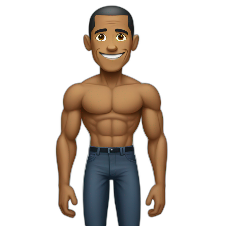 skiny and muscular obama emoji