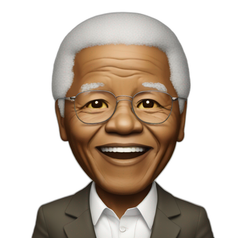 Nelson Mandela making peace sing emoji
