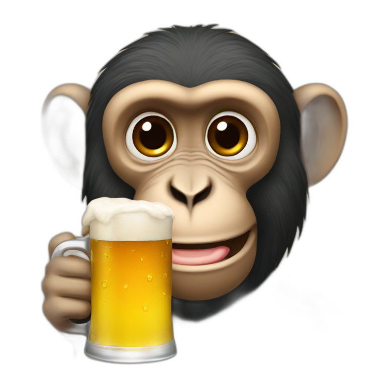 Monkey drinking beer emoji