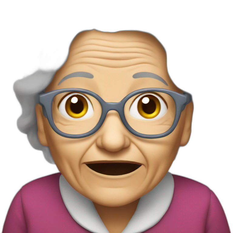 crazy old woman emoji
