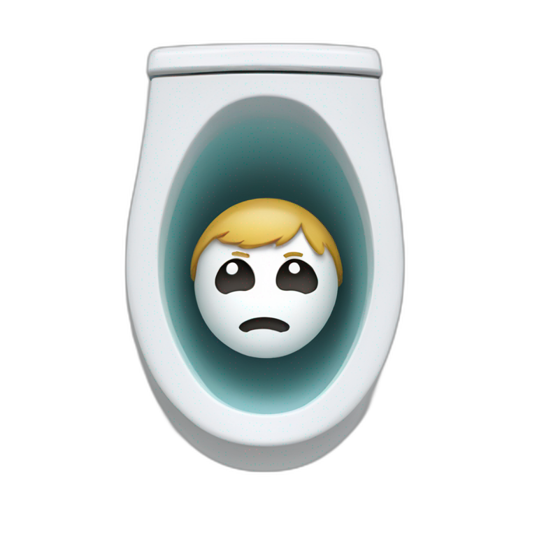 head inside a toilet bowl emoji