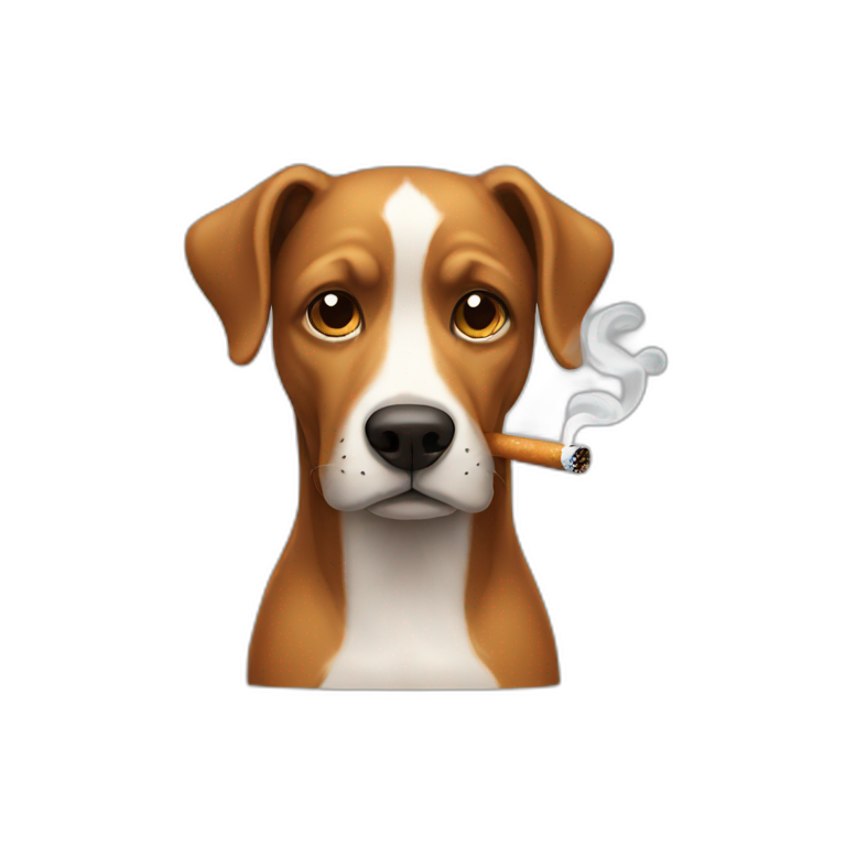 Smoking dog emoji