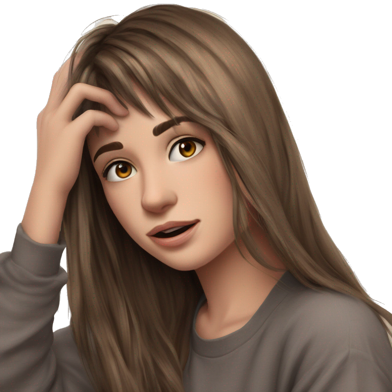 brown-haired girl in shirt emoji