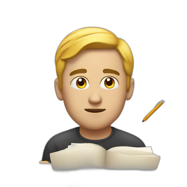 man-thinking-writing emoji
