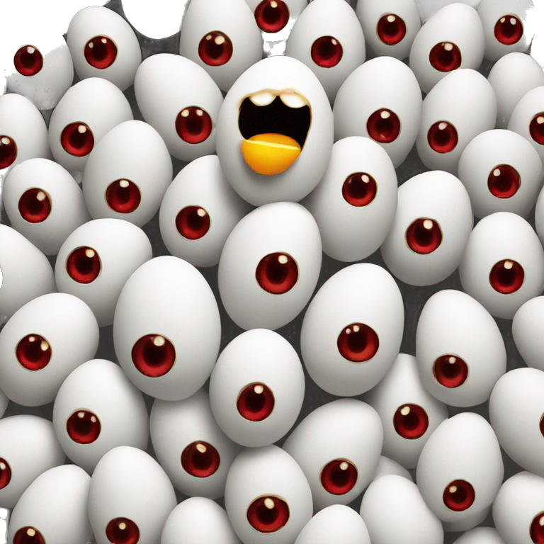 evil egg with red eyes emoji