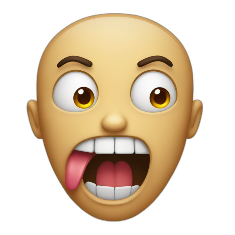 mad emoji with open mouth emoji