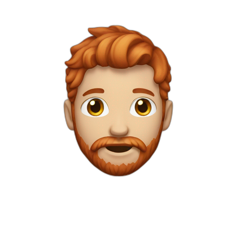 red haired man with beard hugging emoji