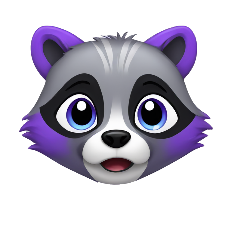 Cute violet raccoon Crying  emoji