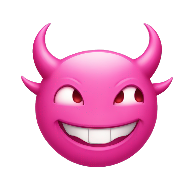 pink smiling devil, heart eyes emoji