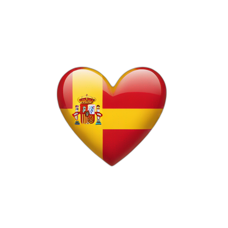 spain flag colors inside a heart emoji