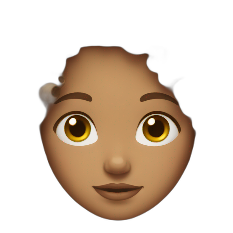 Girl curly brown hair  emoji