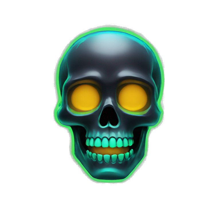 Neon skull emoji