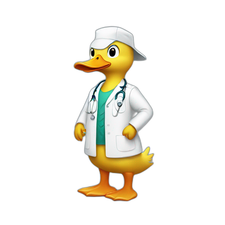 Duck with doctor clothes emoji