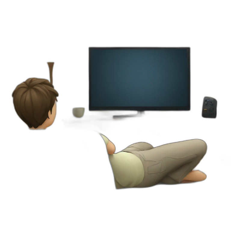 person watching television from couch emoji