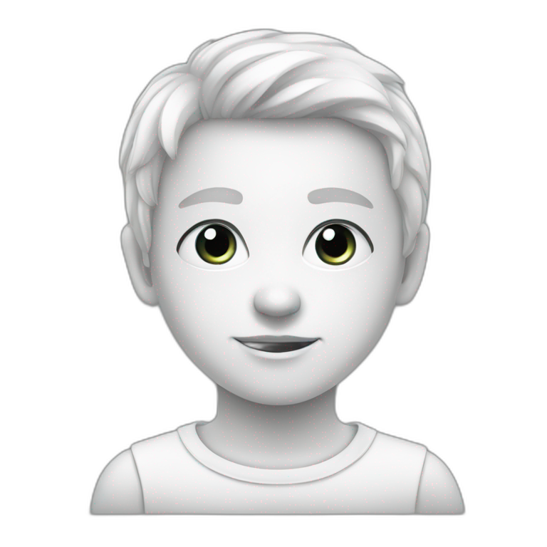 Single young human white vector emoji