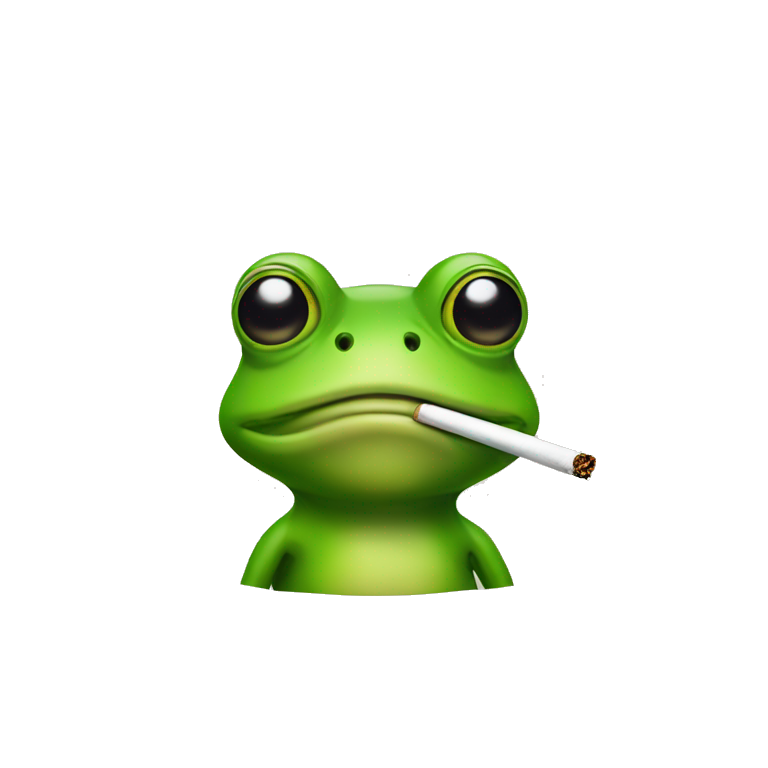 Frog with smoking emoji