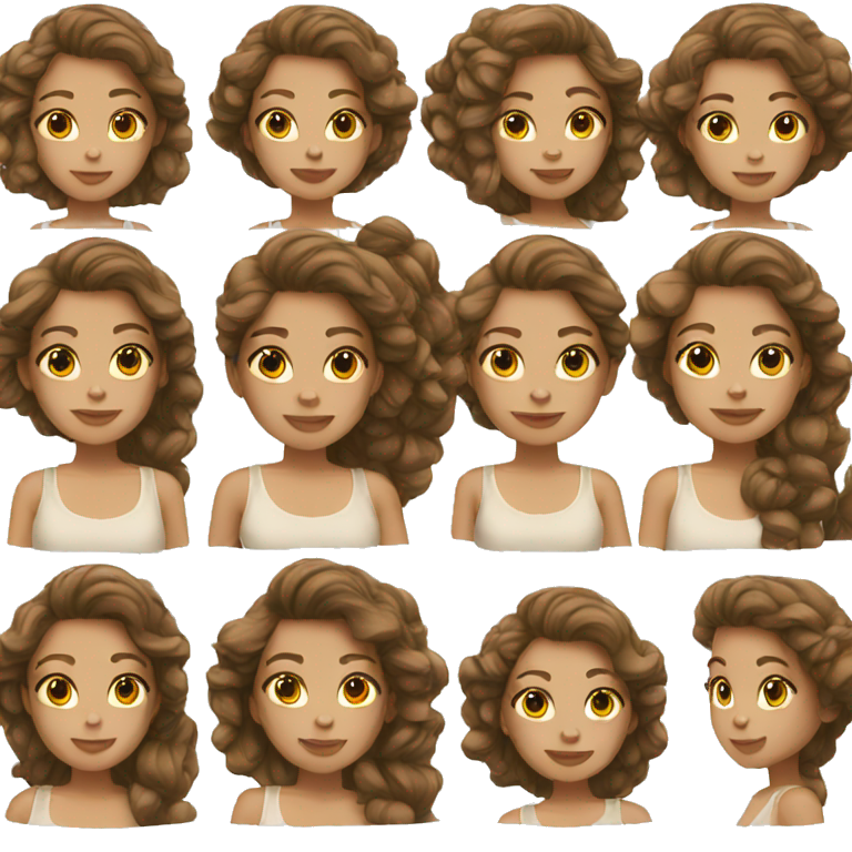 brown hair girl white skin emoji