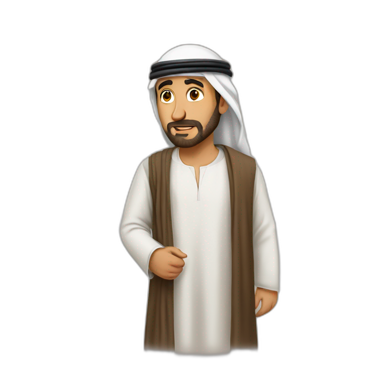 Arab man felling lonely emoji