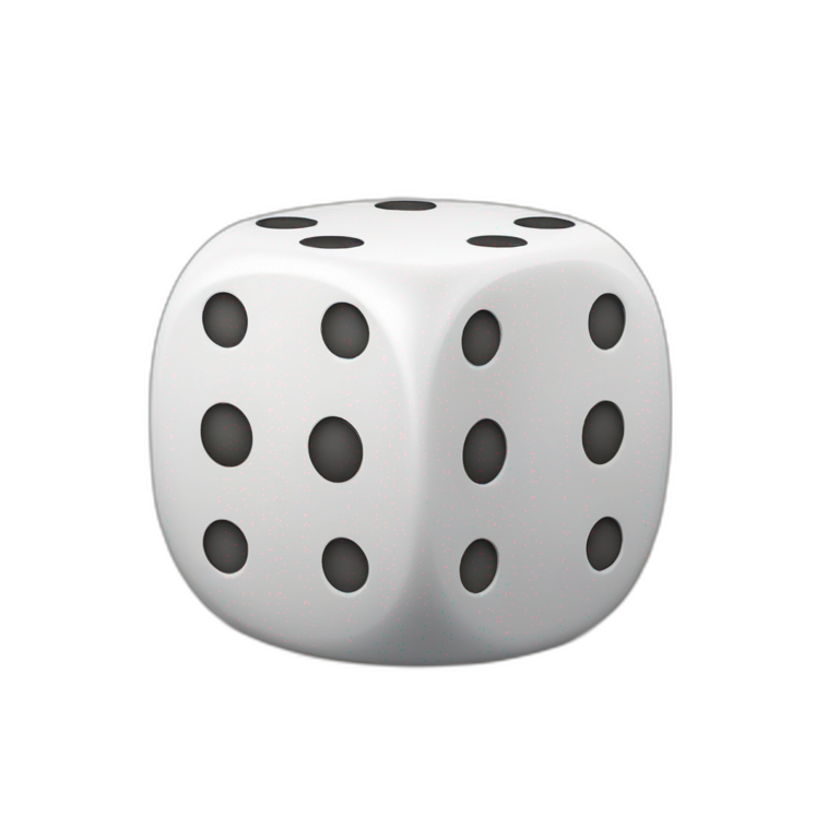 dice with 8 dots on top and 4 dots on left and 5 on right side emoji