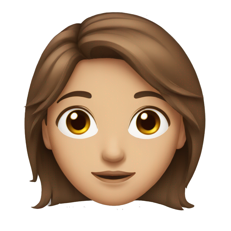 brown hair with brown eyes emoji