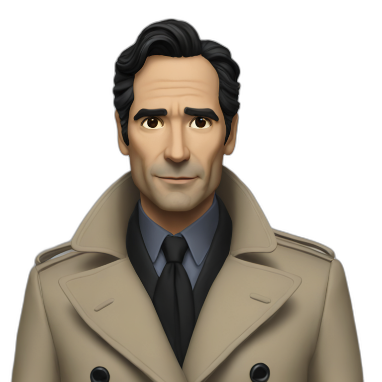 Ben Chaplin sleek trench coat emoji