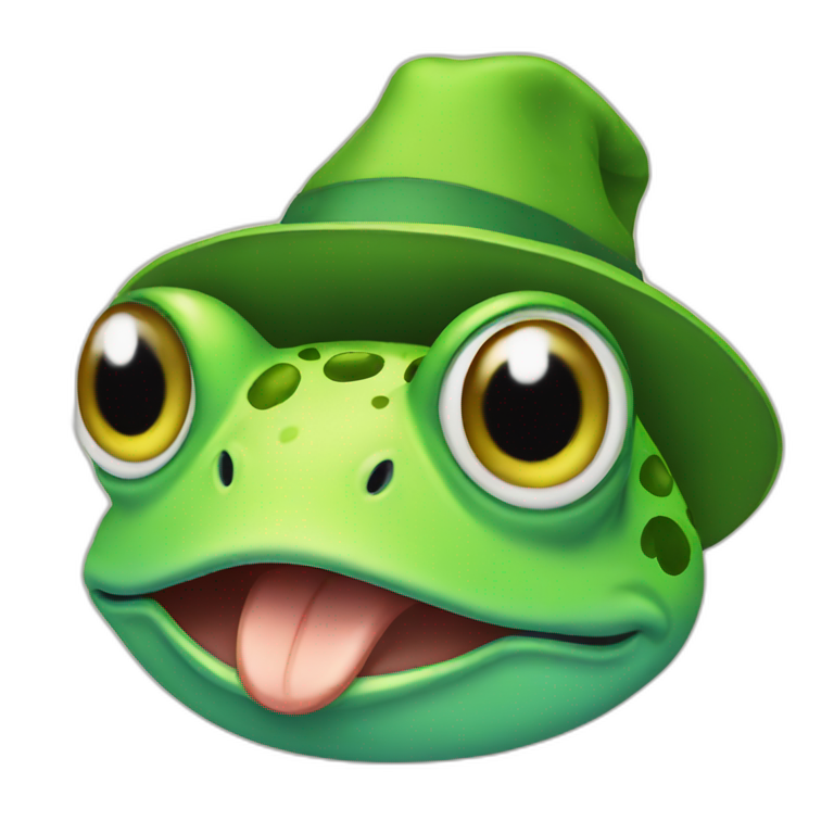 Frog-a-hat-cry emoji