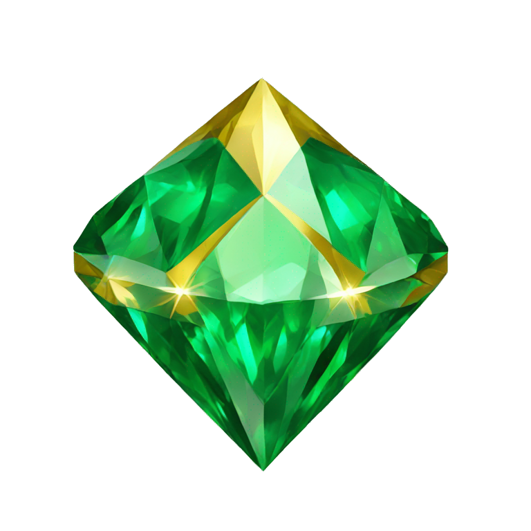 Green and gold diamond emoji