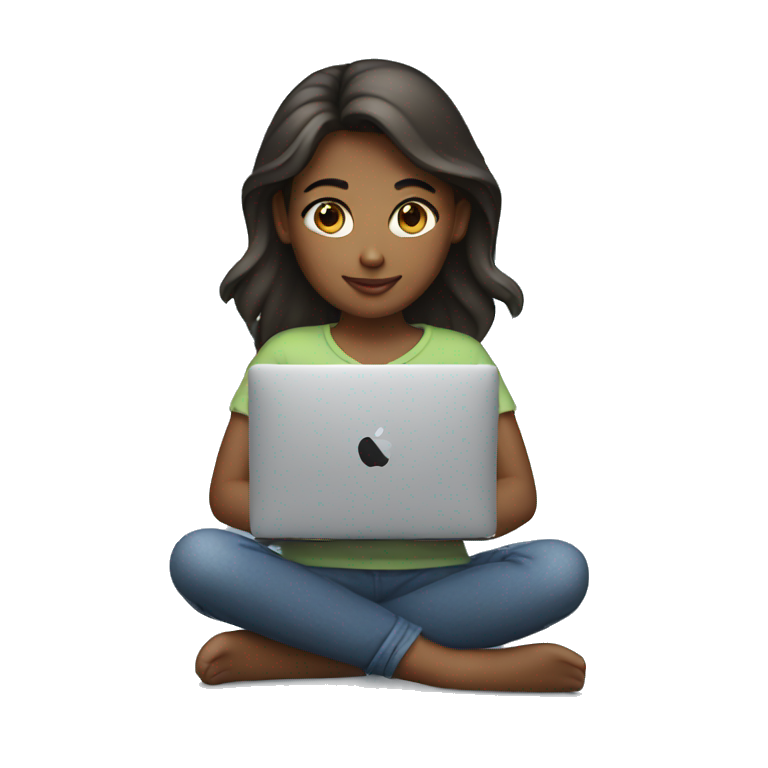 girl using macbook emoji