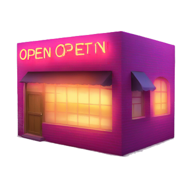 Open neon emoji