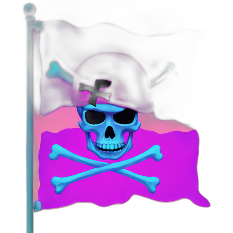 pirate flag neon vaporwave emoji
