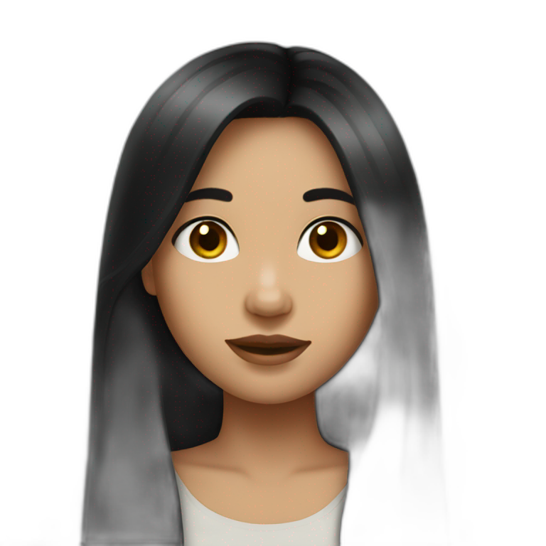 A girl with long black hair emoji
