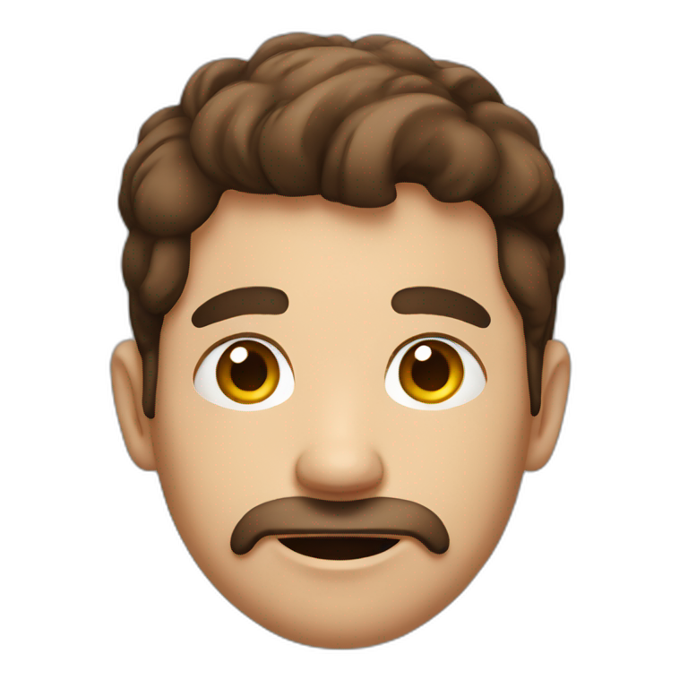 Brown haired Man with corona virus emoji
